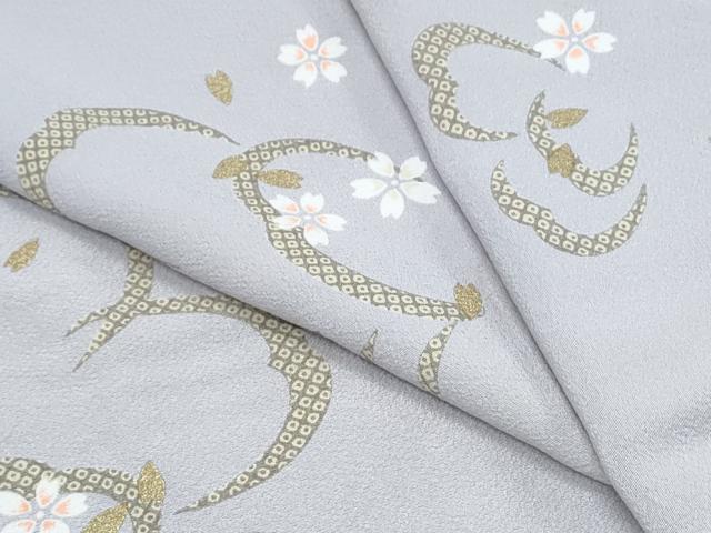 平和屋着物●上質な小紋　舞花文　金彩　ロング丈　正絹　逸品　CABH3811th