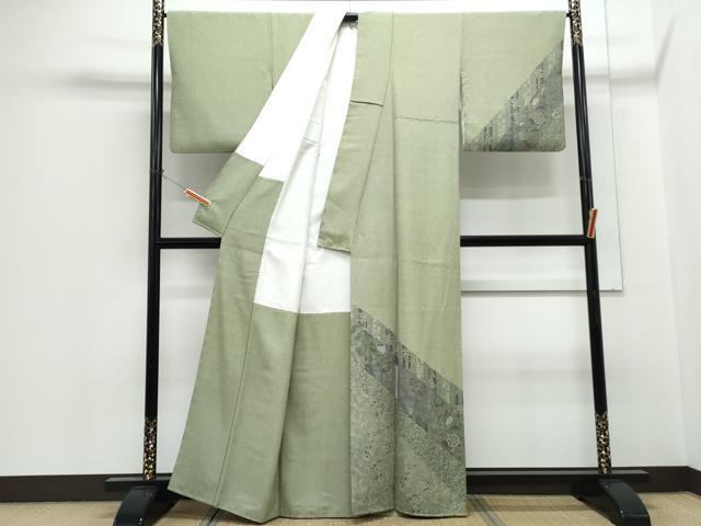 平和屋着物●訪問着　吉祥草花文　正絹　逸品　CABH3822th
