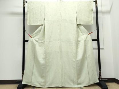 平和屋着物●上質な色無地　辻が花地紋　裏葉柳色　正絹　逸品　CABH3824th