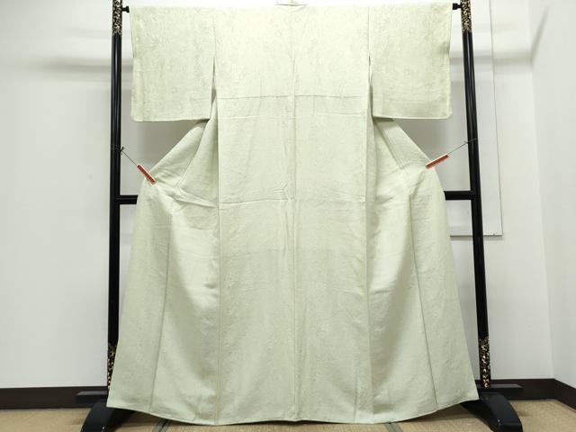 平和屋着物●上質な色無地　辻が花地紋　裏葉柳色　正絹　逸品　CABH3824th