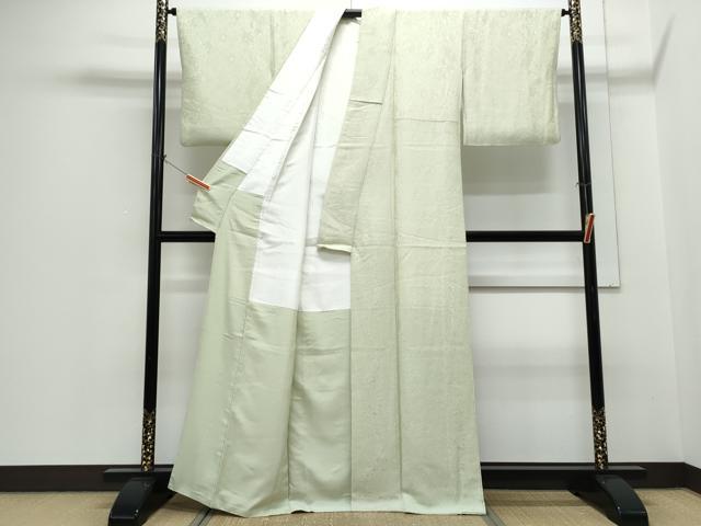 平和屋着物●上質な色無地　辻が花地紋　裏葉柳色　正絹　逸品　CABH3824th