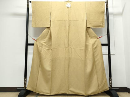 平和屋着物●上質な色無地　草花地紋　朽葉色　正絹　逸品　CABH3825th