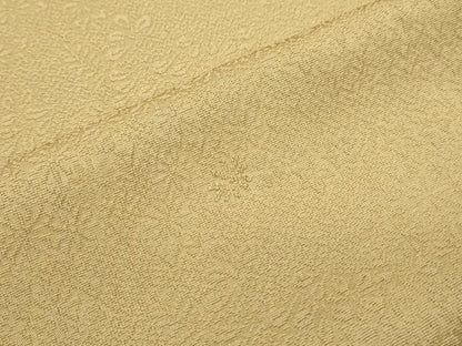 平和屋着物●上質な色無地　草花地紋　朽葉色　正絹　逸品　CABH3825th