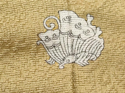 平和屋着物●上質な色無地　草花地紋　朽葉色　正絹　逸品　CABH3825th
