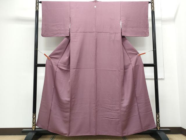 平和屋着物●上質な色無地　霞地紋　浅蘇芳色　正絹　逸品　CABH3827th