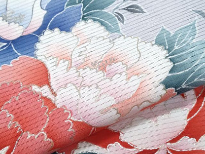 平和屋着物＊夏物　黒留袖　絽　孔雀花文　銀彩　洗える着物　CABH3831th