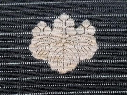 平和屋着物＊夏物　黒留袖　絽　駒刺繍　松葉文　金彩　洗える着物　CABH3834th