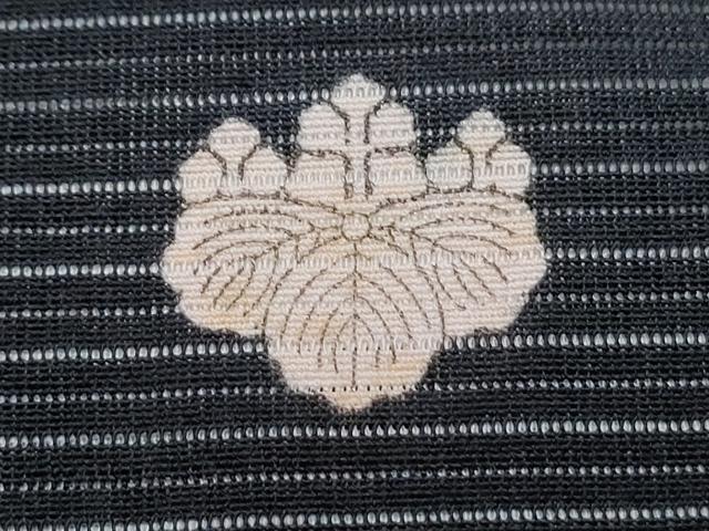 平和屋着物＊夏物　黒留袖　絽　駒刺繍　松葉文　金彩　洗える着物　CABH3834th