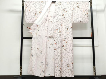 平和屋着物＊夏物　小紋　絽　舞花文　金彩　正絹　逸品　CABH3836th