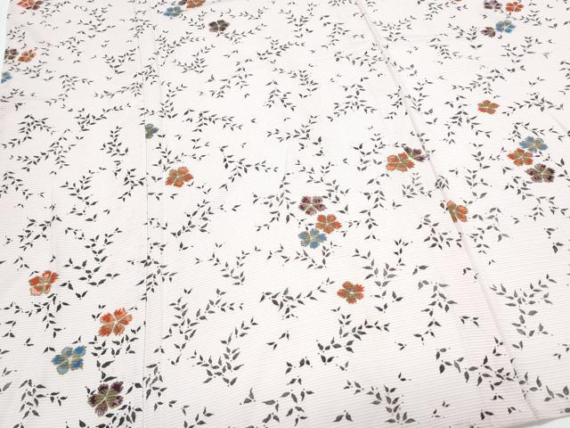 平和屋着物＊夏物　小紋　絽　舞花文　金彩　正絹　逸品　CABH3836th