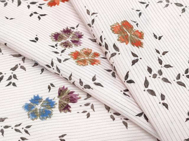 平和屋着物＊夏物　小紋　絽　舞花文　金彩　正絹　逸品　CABH3836th