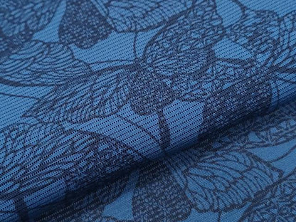 平和屋着物＊夏物　小紋　絽　藍　型染め　舞蝶文　正絹　逸品　CABH3838th