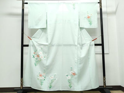 平和屋着物＊夏物　訪問着　絽　草花文　正絹　逸品　CABH3839th