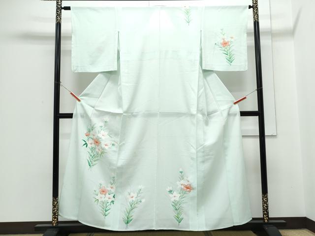 平和屋着物＊夏物　訪問着　絽　草花文　正絹　逸品　CABH3839th