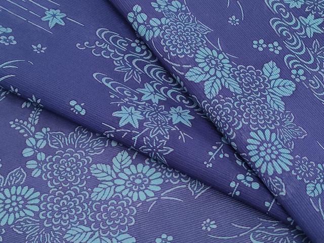 平和屋着物＊夏物　小紋　絽　型染め　流水花文　正絹　逸品　CABH3841th