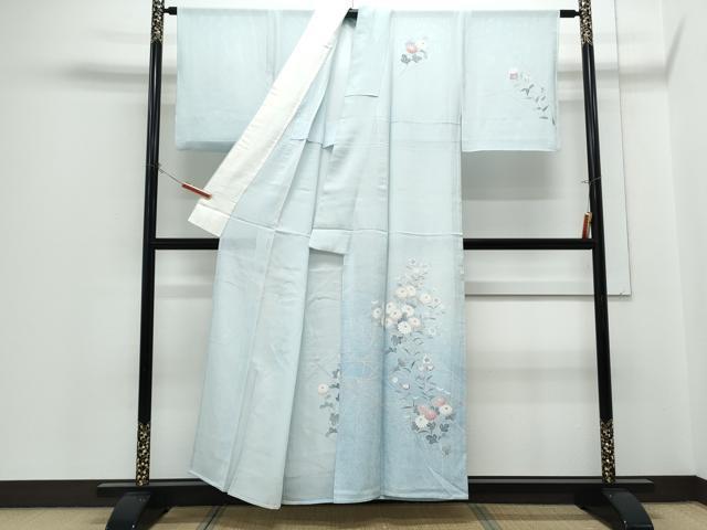 平和屋着物＊夏物　訪問着　絽　友禅　芝草花文　正絹　逸品　CABH3842th