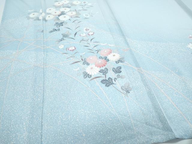 平和屋着物＊夏物　訪問着　絽　友禅　芝草花文　正絹　逸品　CABH3842th