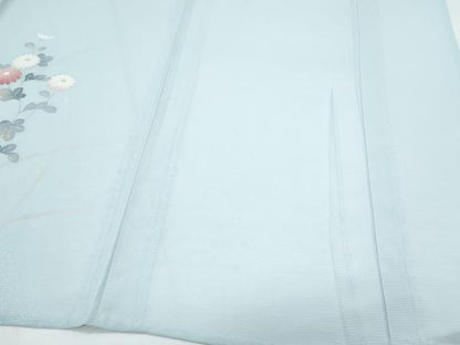 平和屋着物＊夏物　訪問着　絽　友禅　芝草花文　正絹　逸品　CABH3842th