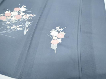 平和屋着物＊夏物　訪問着　絽　友禅　籬流水花文　正絹　逸品　CABH3843th