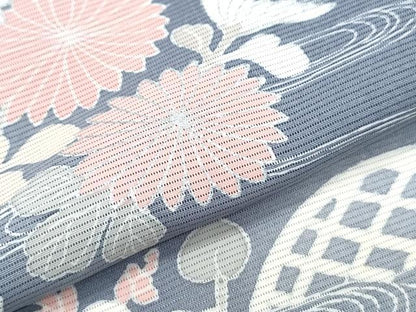 平和屋着物＊夏物　訪問着　絽　友禅　籬流水花文　正絹　逸品　CABH3843th