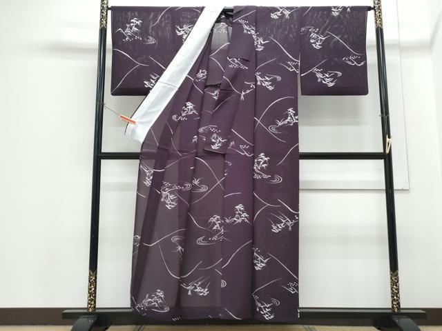 平和屋着物＊夏物　小紋　絽　風景文　正絹　逸品　CABH3844th