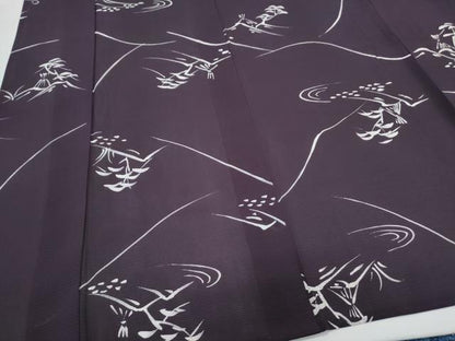 平和屋着物＊夏物　小紋　絽　風景文　正絹　逸品　CABH3844th