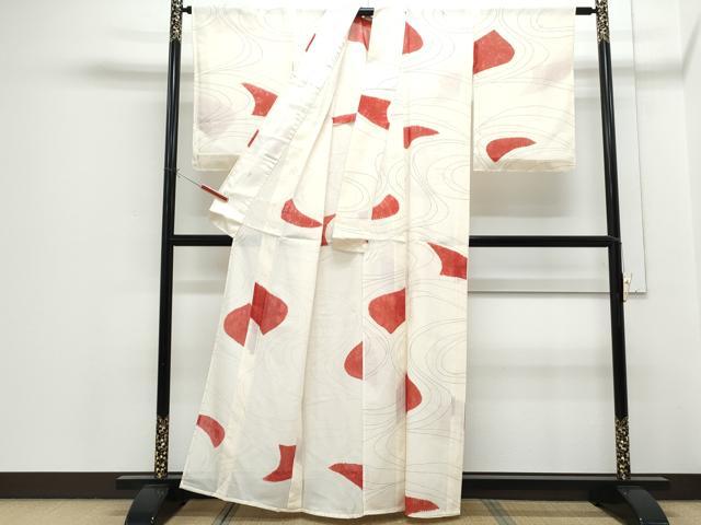 平和屋着物＊夏物　小紋　絽　絞り　流水文　正絹　逸品　CABH3845th