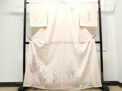 平和屋着物＊夏物　訪問着　絽　友禅　草花文　正絹　逸品　CABH3846th