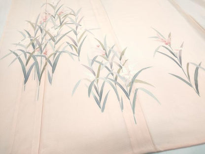 平和屋着物＊夏物　訪問着　絽　友禅　草花文　正絹　逸品　CABH3846th