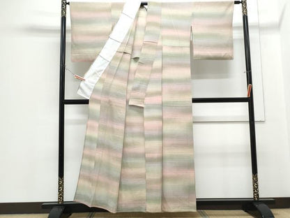 平和屋着物＊夏物　小紋　変わり絽　作家物　霞文　暈し染め　正絹　逸品　CABH3847th