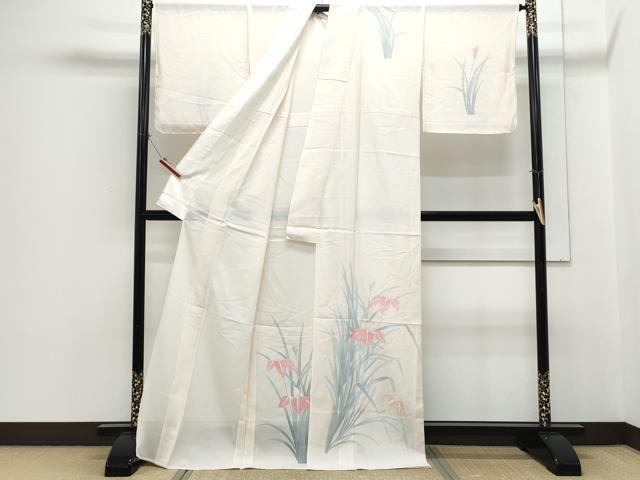 平和屋着物＊夏物　訪問着　絽　友禅　草花文　正絹　逸品　CABH3849th