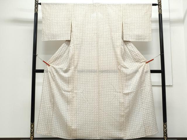 平和屋着物＊夏物　小紋　絽　丸文　正絹　逸品　CABH3851th