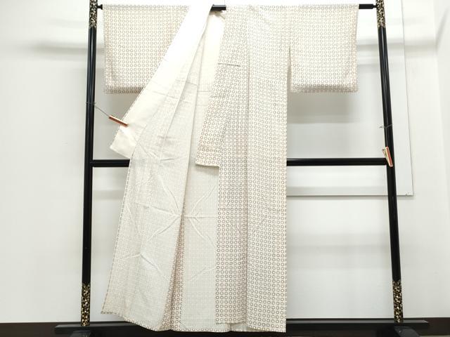 平和屋着物＊夏物　小紋　絽　丸文　正絹　逸品　CABH3851th