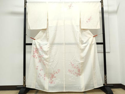 平和屋着物＊夏物　訪問着　絽　籬草花文　正絹　逸品　CABH3853th