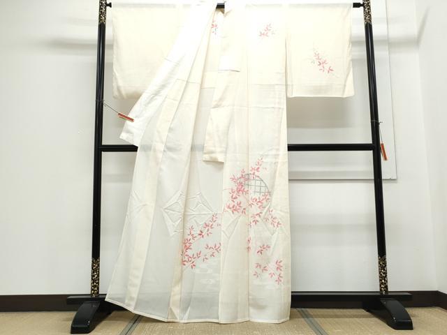 平和屋着物＊夏物　訪問着　絽　籬草花文　正絹　逸品　CABH3853th