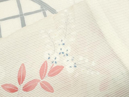 平和屋着物＊夏物　訪問着　絽　籬草花文　正絹　逸品　CABH3853th