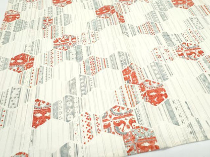 平和屋着物＊夏物　小紋　絽　亀甲吉祥花鳥文　正絹　逸品　CABH3854th