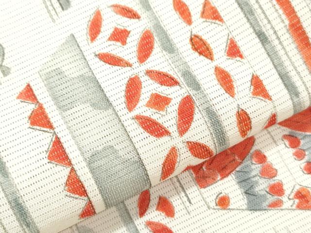 平和屋着物＊夏物　小紋　絽　亀甲吉祥花鳥文　正絹　逸品　CABH3854th