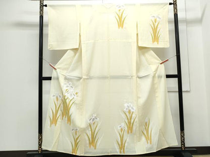 平和屋着物＊夏物　訪問着　絽　草花文　正絹　逸品　CABH3855th