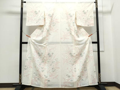 平和屋着物＊夏物　訪問着　絽　草花文　正絹　逸品　CABH3856th