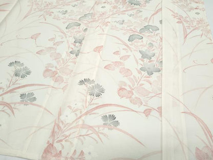 平和屋着物＊夏物　訪問着　絽　草花文　正絹　逸品　CABH3856th