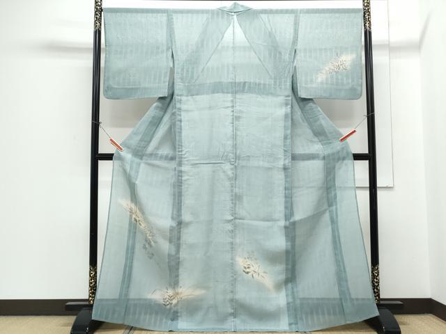平和屋着物＊夏物　訪問着　紗紬　草花文　正絹　逸品　CABH3857th