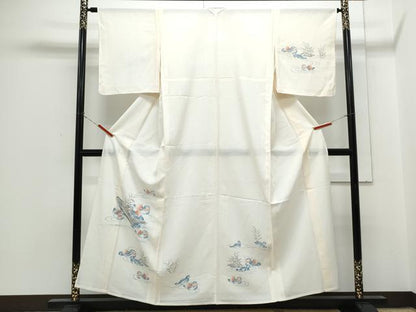 平和屋着物＊夏物　訪問着　手描き　船　鴛鴦花文　正絹　逸品　CABH3858th