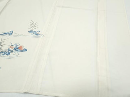 平和屋着物＊夏物　訪問着　手描き　船　鴛鴦花文　正絹　逸品　CABH3858th