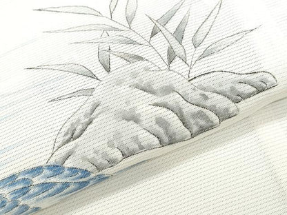 平和屋着物＊夏物　訪問着　手描き　船　鴛鴦花文　正絹　逸品　CABH3858th