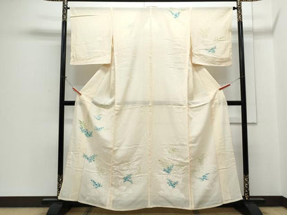 平和屋着物＊夏物　訪問着　絽　草花文　正絹　逸品　CABH3859th