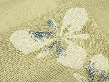 平和屋着物＊夏物　小紋　紗　藍　舞花文　正絹　逸品　CABH3860th