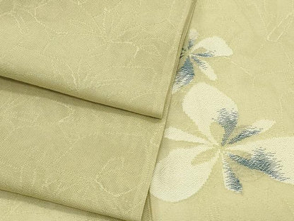 平和屋着物＊夏物　小紋　紗　藍　舞花文　正絹　逸品　CABH3860th