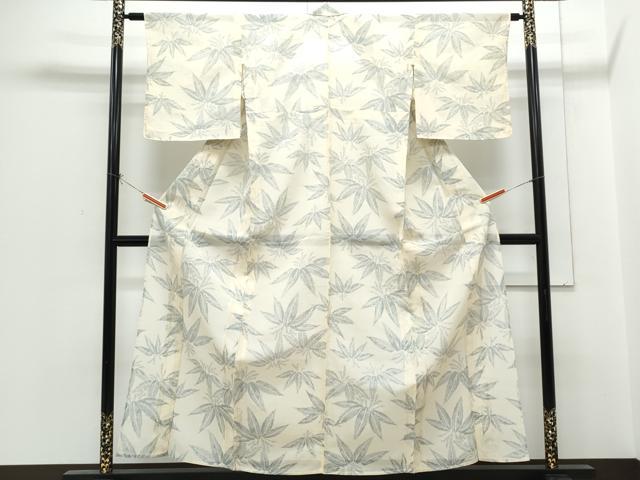 平和屋着物＊夏物　紗紬　舞葉文　正絹　逸品　CABH3861th