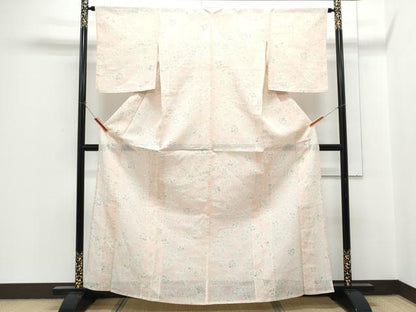 平和屋着物＊夏物　紗紬　更紗花文　正絹　逸品　CABH3863th